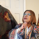 Me and two of Junny’s creations hanging on my closet doors. At first, there were two. Then three. Now I have more than 10 caftans from various places with two more on the way.